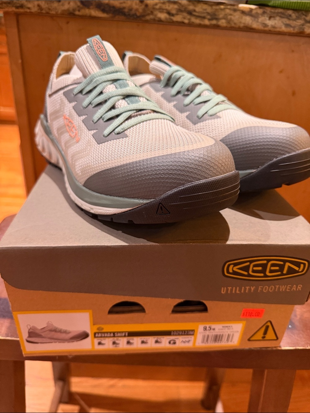 KEEN Women's Light Mint and Gray Slip-On Sneaker